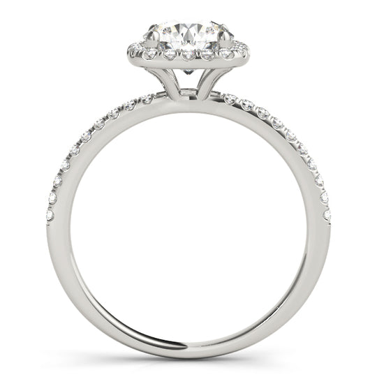 2 CT Round Shaped Moissanite Engagement Ring In Pave Design