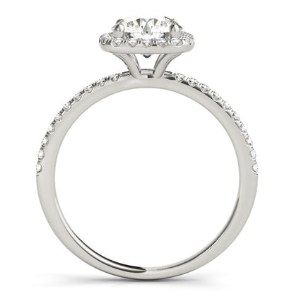 2 CT Round Shaped Moissanite Engagement Ring In Pave Design