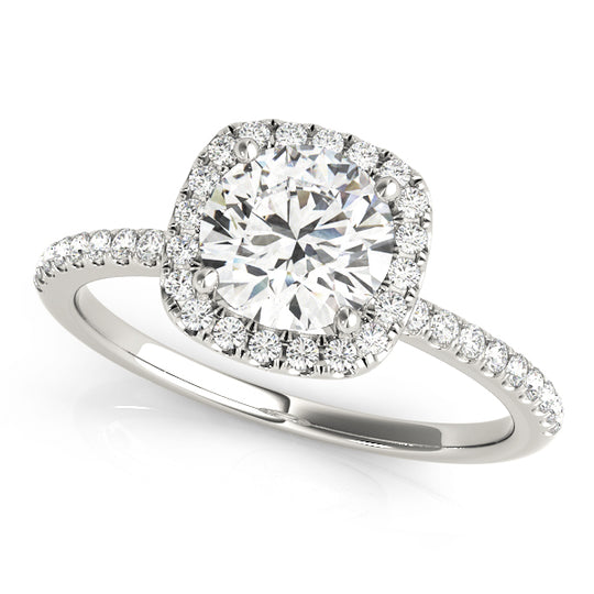 2 CT Round Shaped Moissanite Engagement Ring In Pave Design