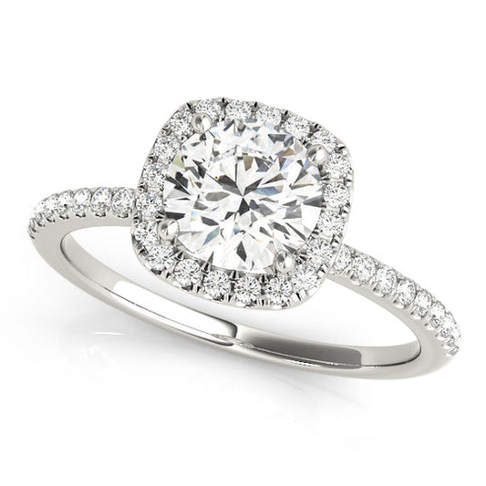 2 CT Round Shaped Moissanite Engagement Ring In Pave Design