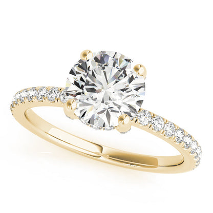 1.0 CT Round Shaped Moissanite Engagement Ring In Pave