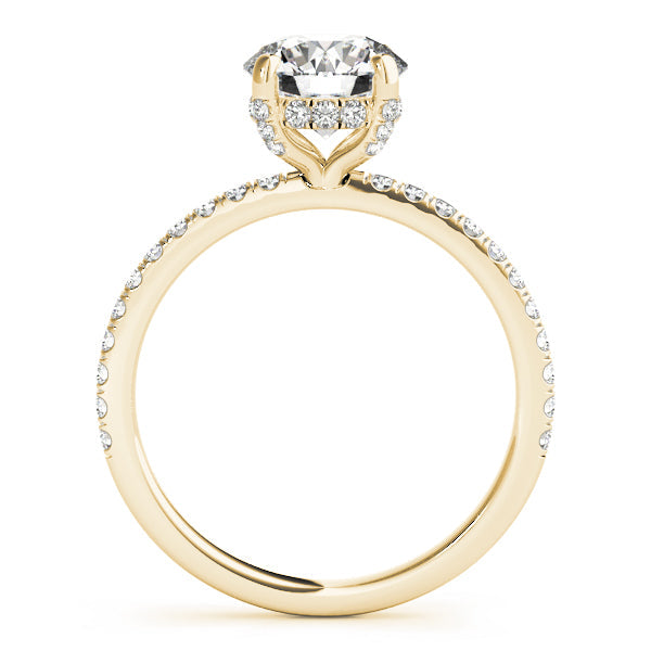 1.0 CT Round Shaped Moissanite Engagement Ring In Pave