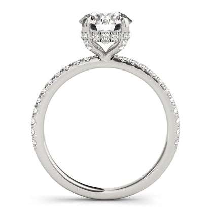 1.0 CT Round Shaped Moissanite Engagement Ring In Pave