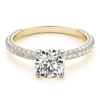 1.2 CT Round Shaped Moissanite Engagement Ring In Pave Design