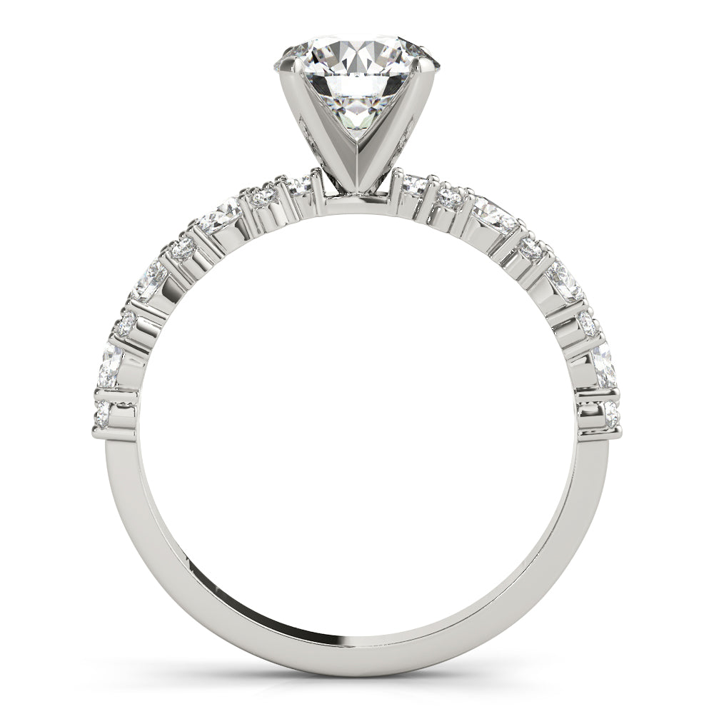 1.5 CT Round Shaped Moissanite Engagement Ring In Pave Design