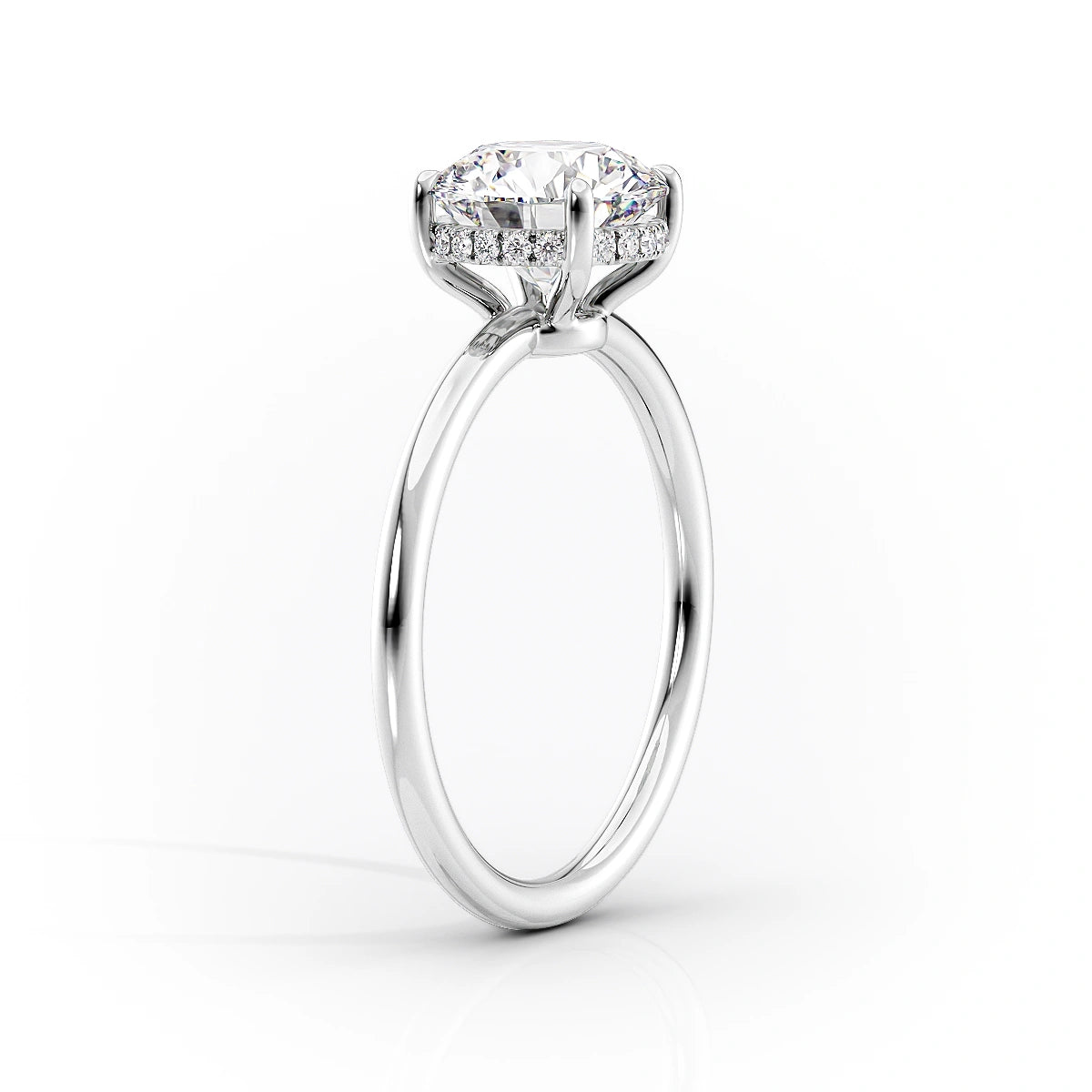 2.0 CT Cushion Moissanite Hidden Halo Engagement Ring - farrellouise