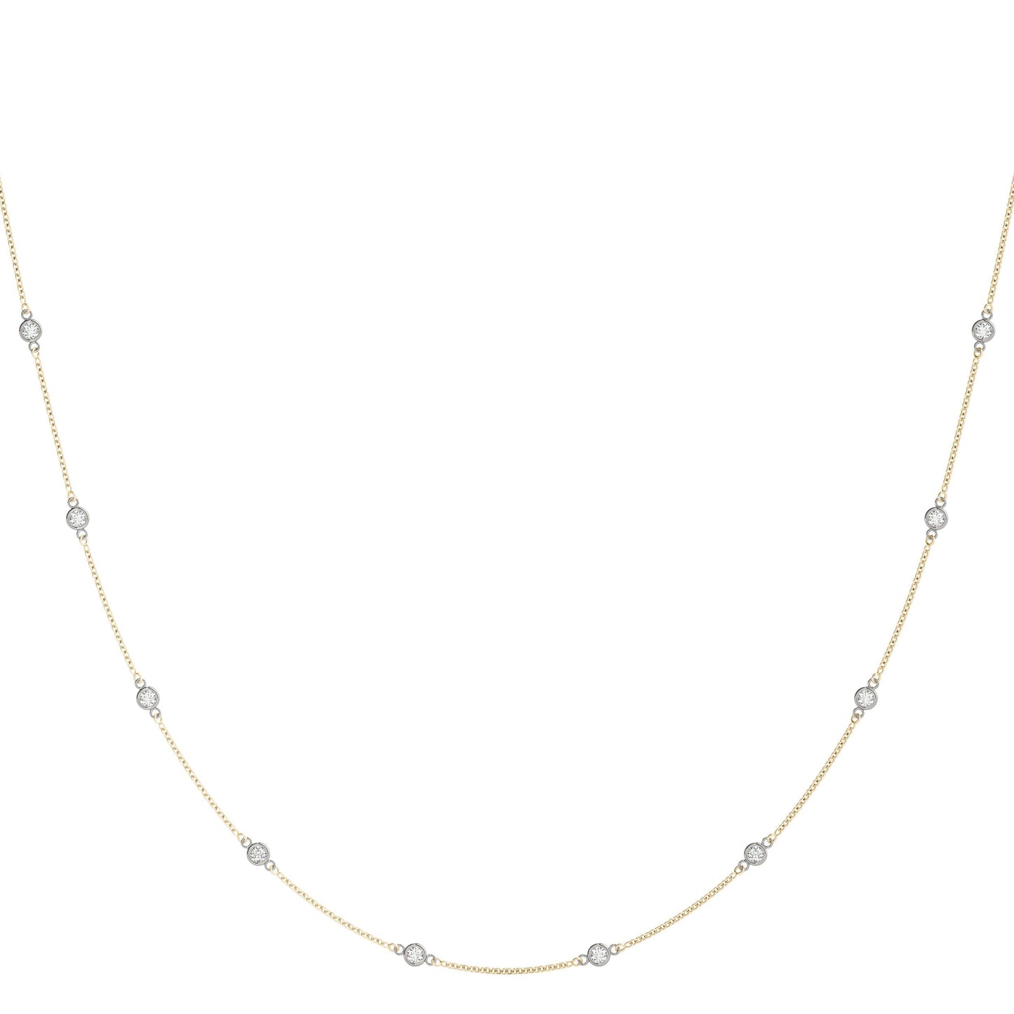 0.50 TCW Round Shape Moissanite Dainty  Necklace