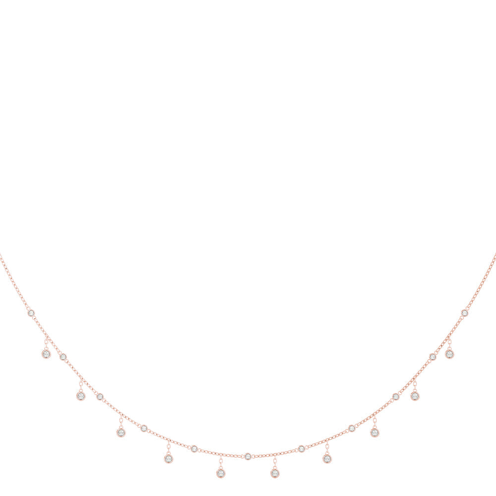 0.33 TCW  Round Shape Moissanite Diamond Drop Necklace