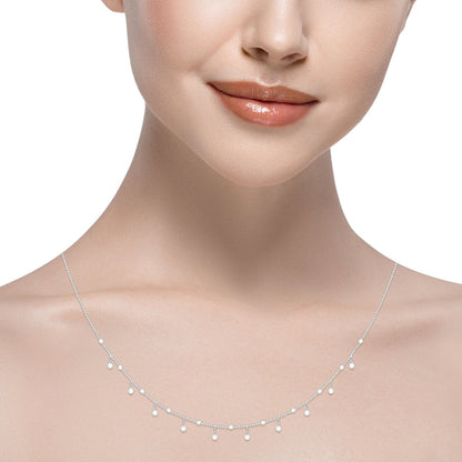 0.33 TCW  Round Shape Moissanite Diamond Drop Necklace