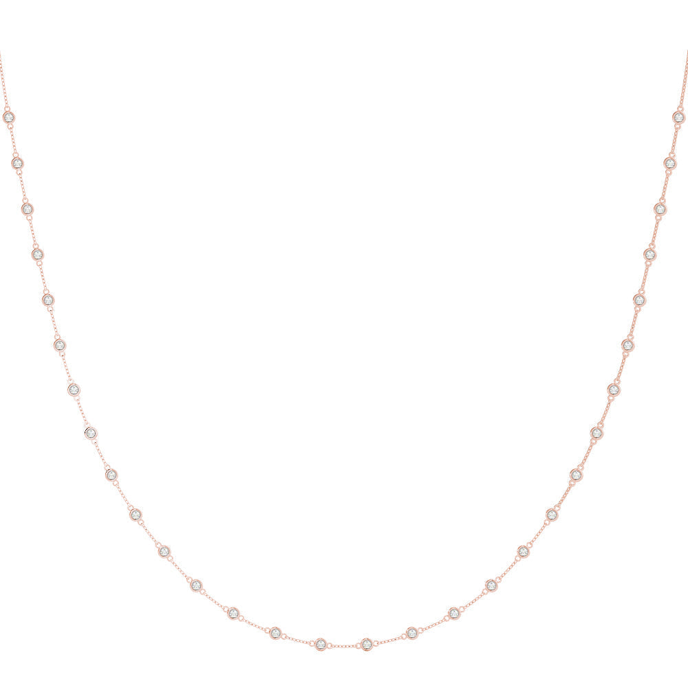 0.75 CT Round Shape Moissanite Dainty Necklace