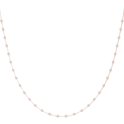 0.75 CT Round Shape Moissanite Dainty Necklace