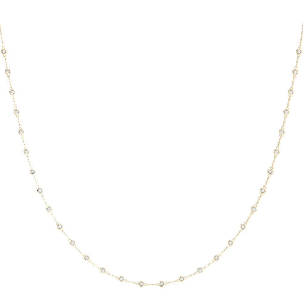 0.50 CT Round Shape Moissanite Dainty  Necklace