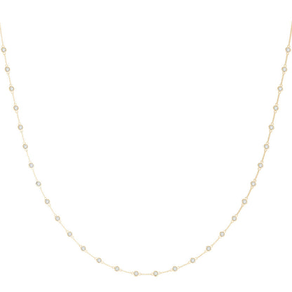 0.50 CT Round Shape Moissanite Dainty  Necklace