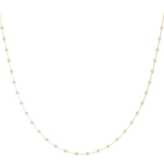 0.50 CT Round Shape Moissanite Dainty  Necklace