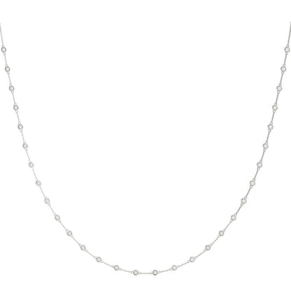 0.75 CT Round Shape Moissanite Dainty Necklace