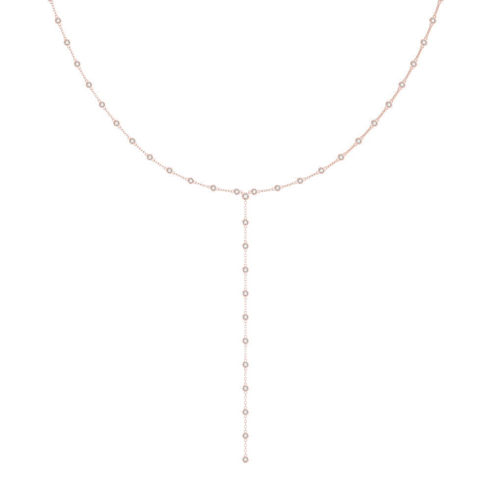 0.20 Carats Round Shape Moissanite Diamond Drop Necklace