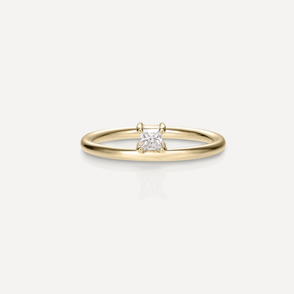 Offset Solitaire Engagement Ring Featuring 0.20 CT Princess  Moissanite