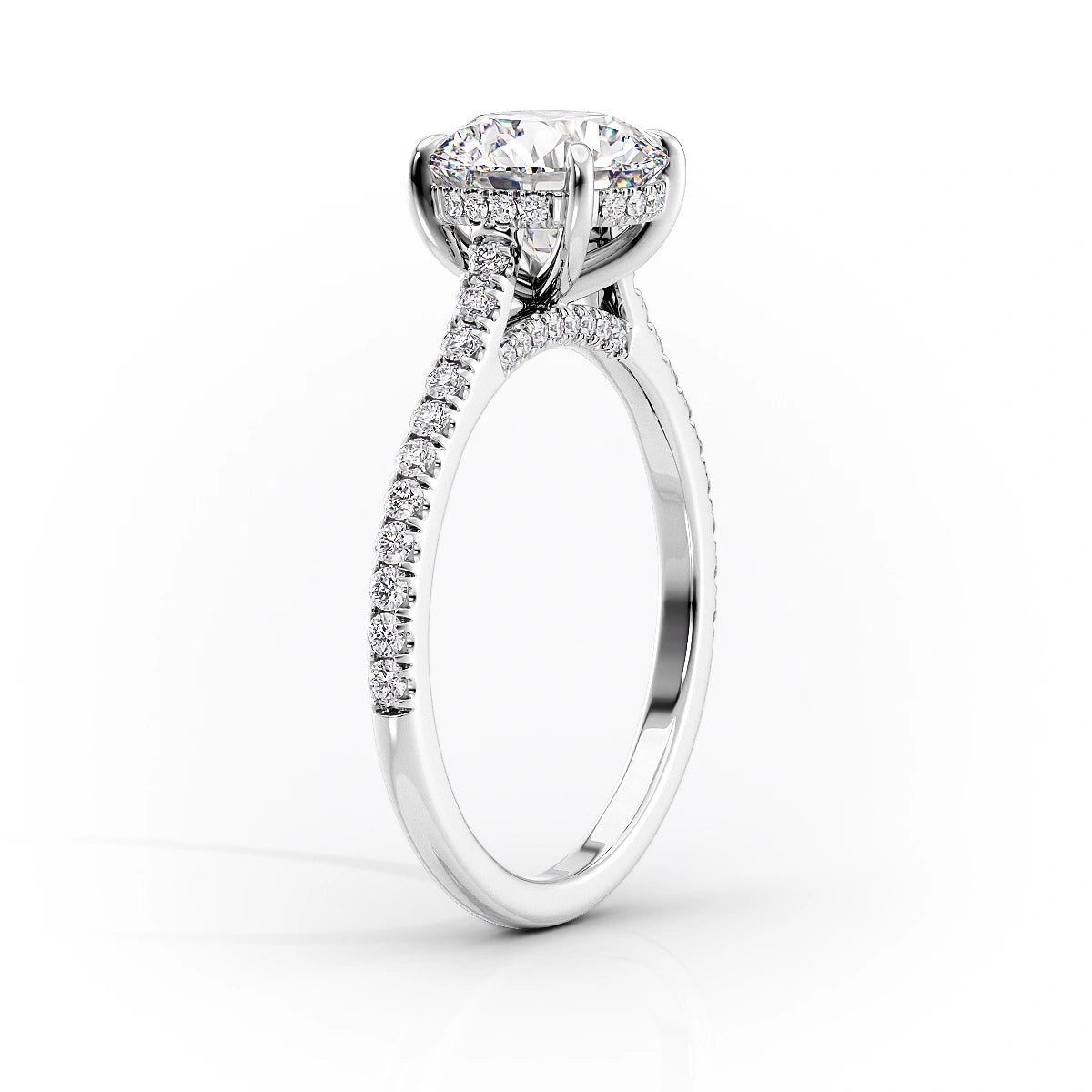 2.50 CT Oval Moissanite Hidden Halo Pave Setting Engagement Ring - farrellouise