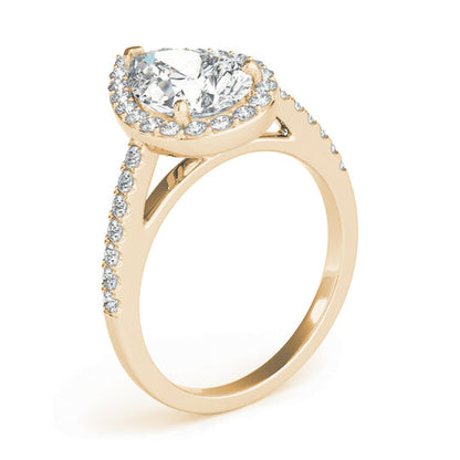 2.5 CT Pear Shaped Moissanite Engagement Ring In Halo & Pave Design