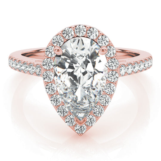 2.5 CT Pear Shaped Moissanite Engagement Ring In Halo & Pave Design