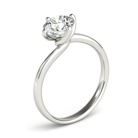 1.0 CT Round Shaped Moissanite Engagement Ring In Swirl Shank