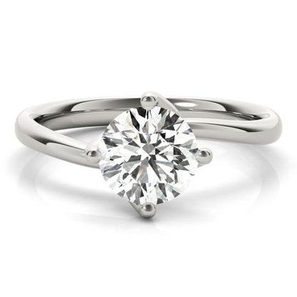 1.0 CT Round Shaped Moissanite Engagement Ring In Swirl Shank