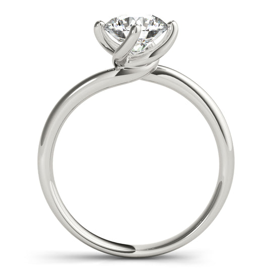 1.0 CT Round Shaped Moissanite Engagement Ring In Swirl Shank