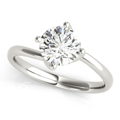 1.0 CT Round Shaped Moissanite Engagement Ring In Swirl Shank