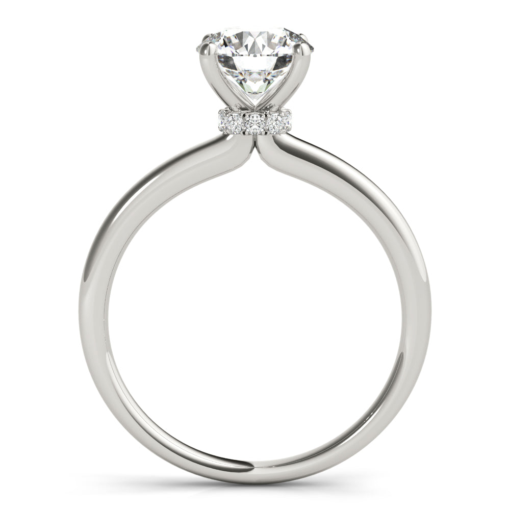 1.20 CT Round Shaped Moissanite Engagement Ring In Multi Stone Design