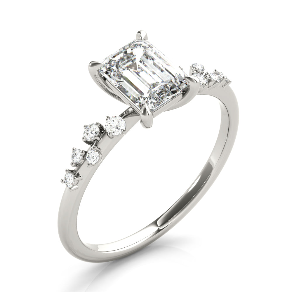 1.5 CT Pear Shaped Moissanite Engagement Ring In Pave Design