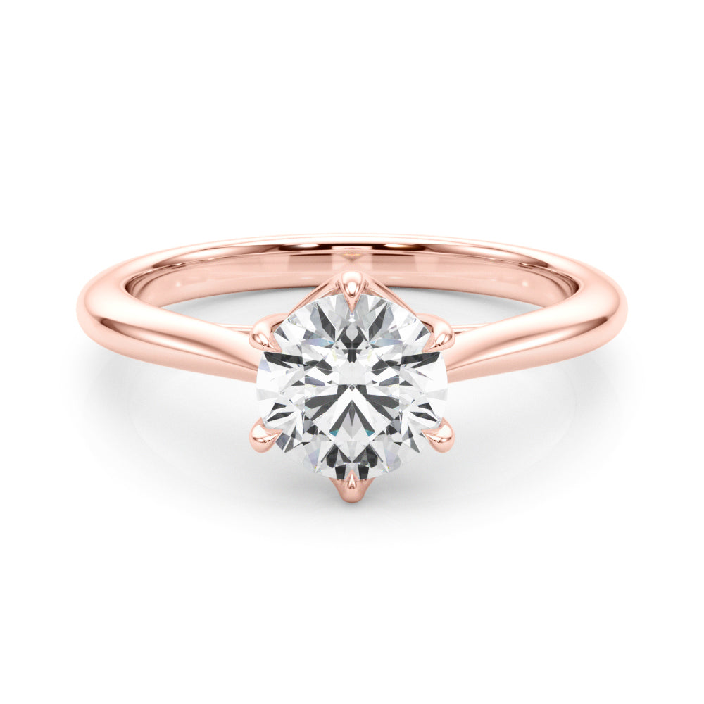 1.0 CT Round Shaped Moissanite Engagement Ring In Solitaire