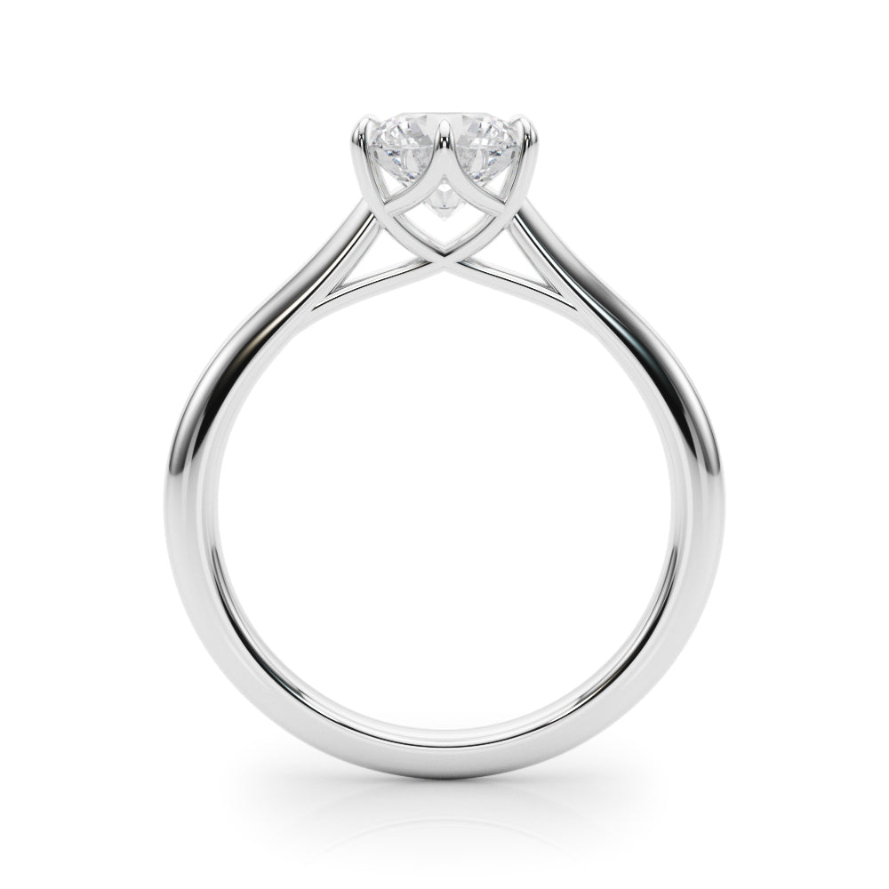 1.0 CT Round Shaped Moissanite Engagement Ring In Solitaire