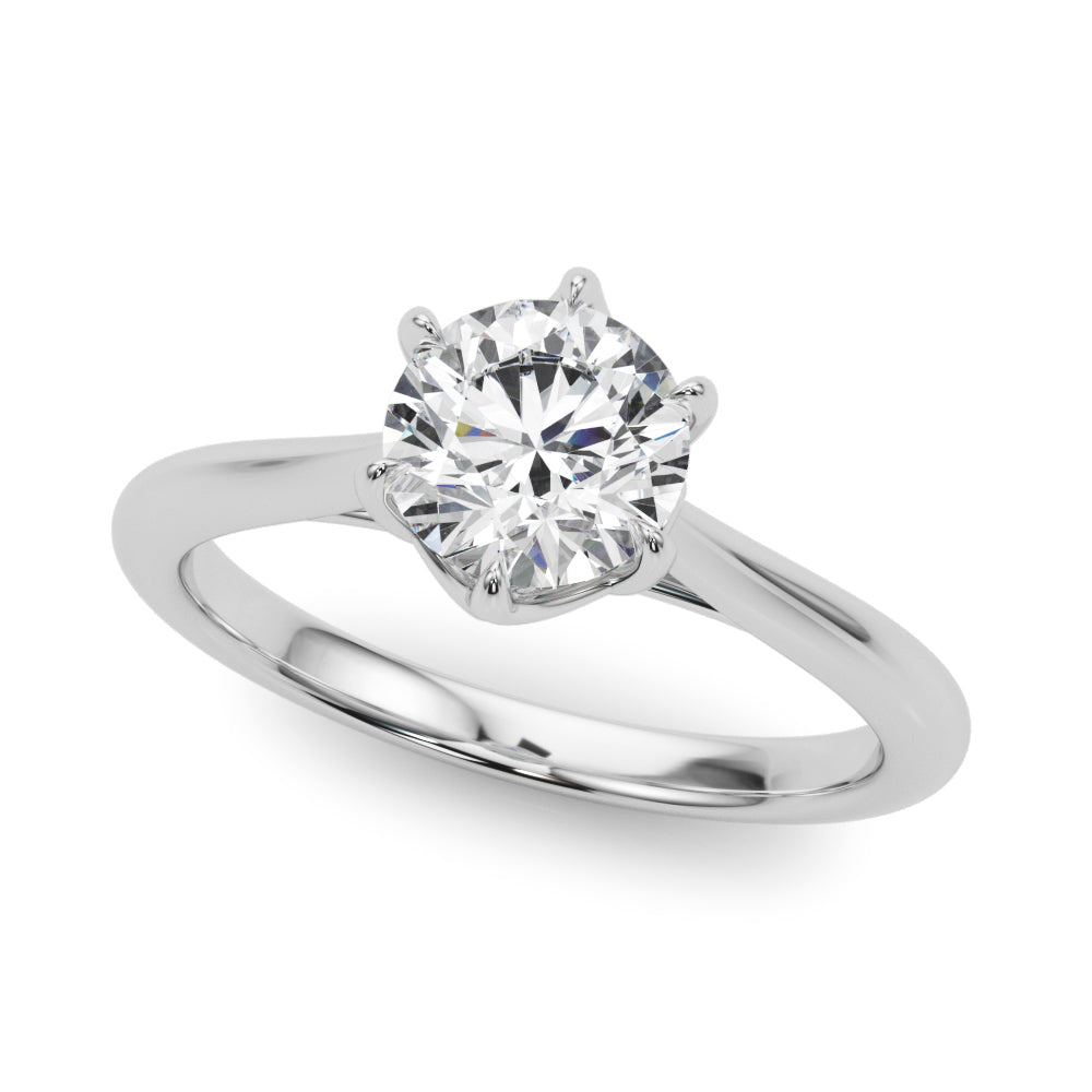 1.0 CT Round Shaped Moissanite Engagement Ring In Solitaire