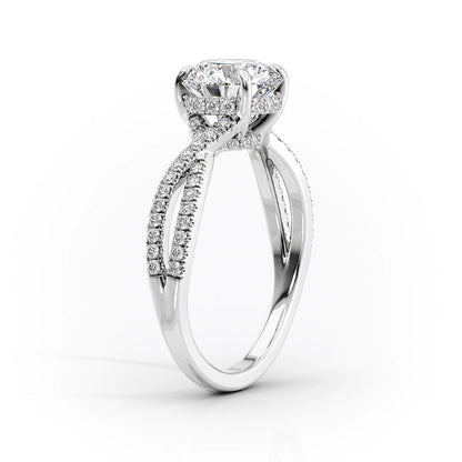 3.0 CT Pear Moissanite Hidden Halo Criss Cross Pave Setting Engagement Ring - farrellouise