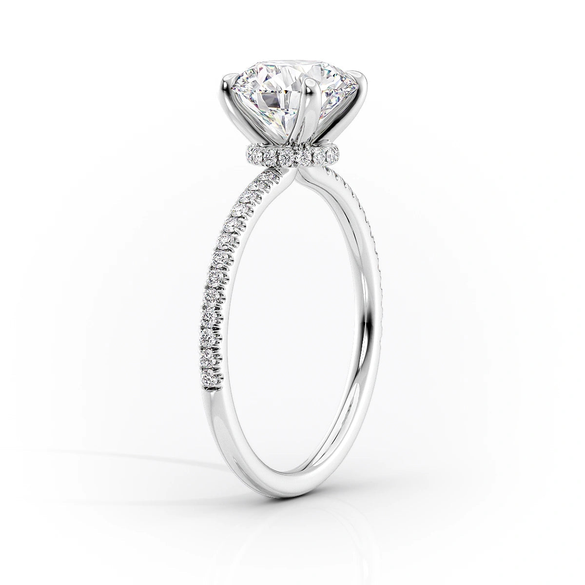 2.50 CT Radiant Moissanite Hidden Halo Pave Setting Engagement Ring - farrellouise