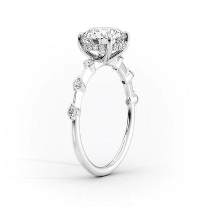 1.0 CT Radiant Moissanite Hidden Halo Dainty Pave Setting Engagement Ring - farrellouise