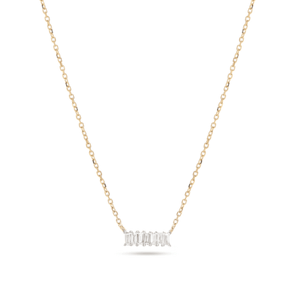 0.15 Carats Baguette Shape Moissanite Line Necklace