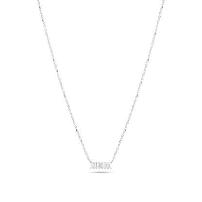 0.15 Carats Baguette Shape Moissanite Line Necklace