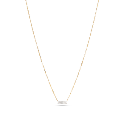 0.15 Carats Baguette Shape Moissanite Line Necklace