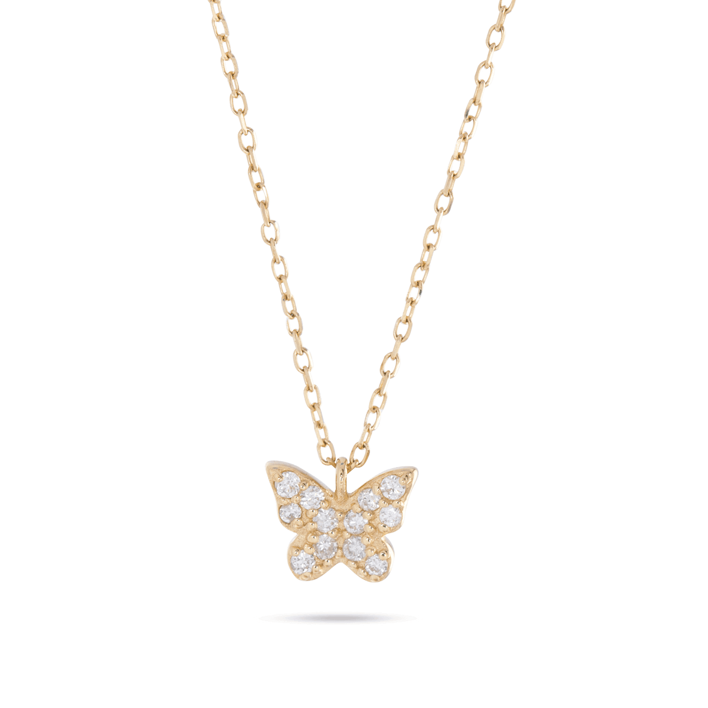 Butterfly Necklace 0.15 TCW Round Shape Moissanite