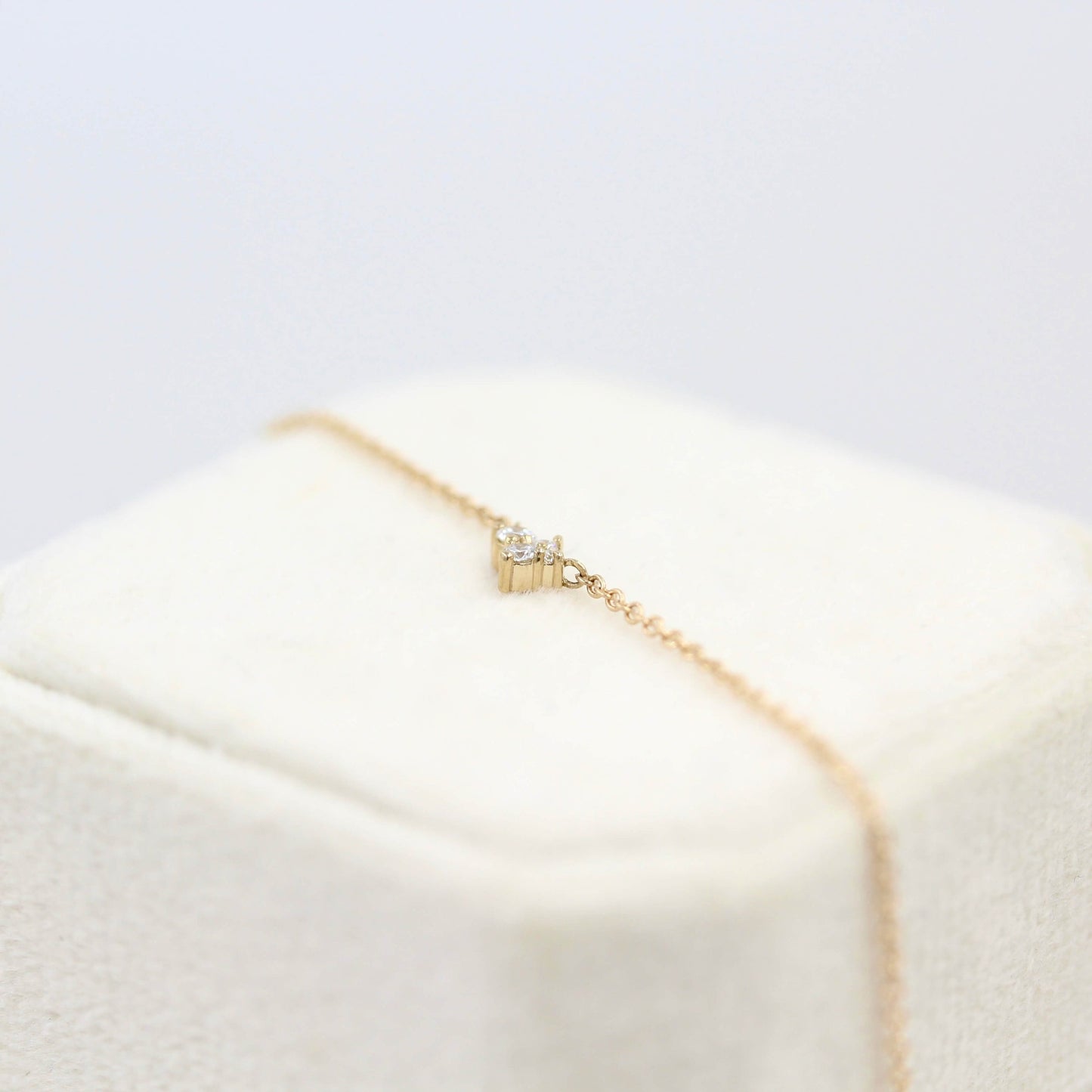 0.14 CT Round Shape Moissanite Necklace with Minimalist