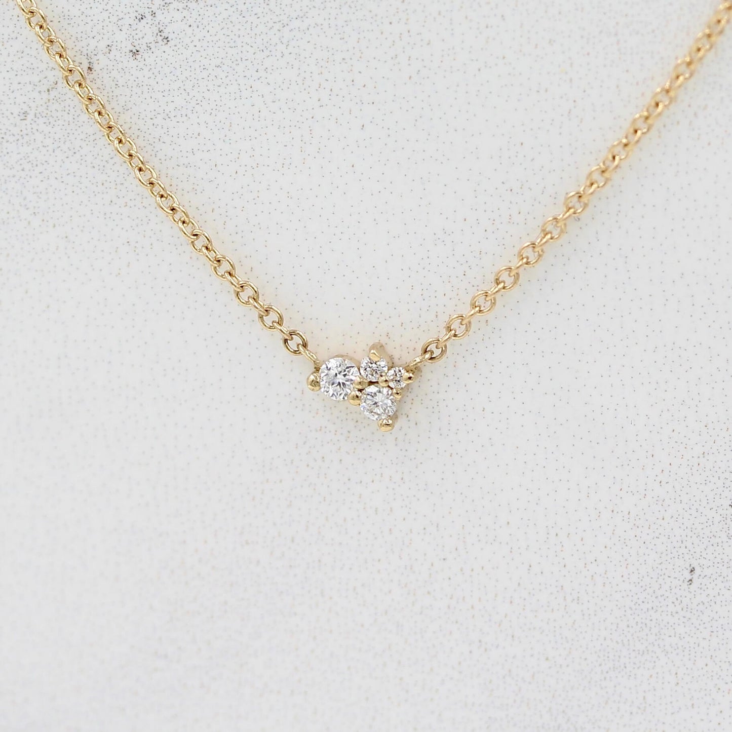 0.14 CT Round Shape Moissanite Necklace with Minimalist