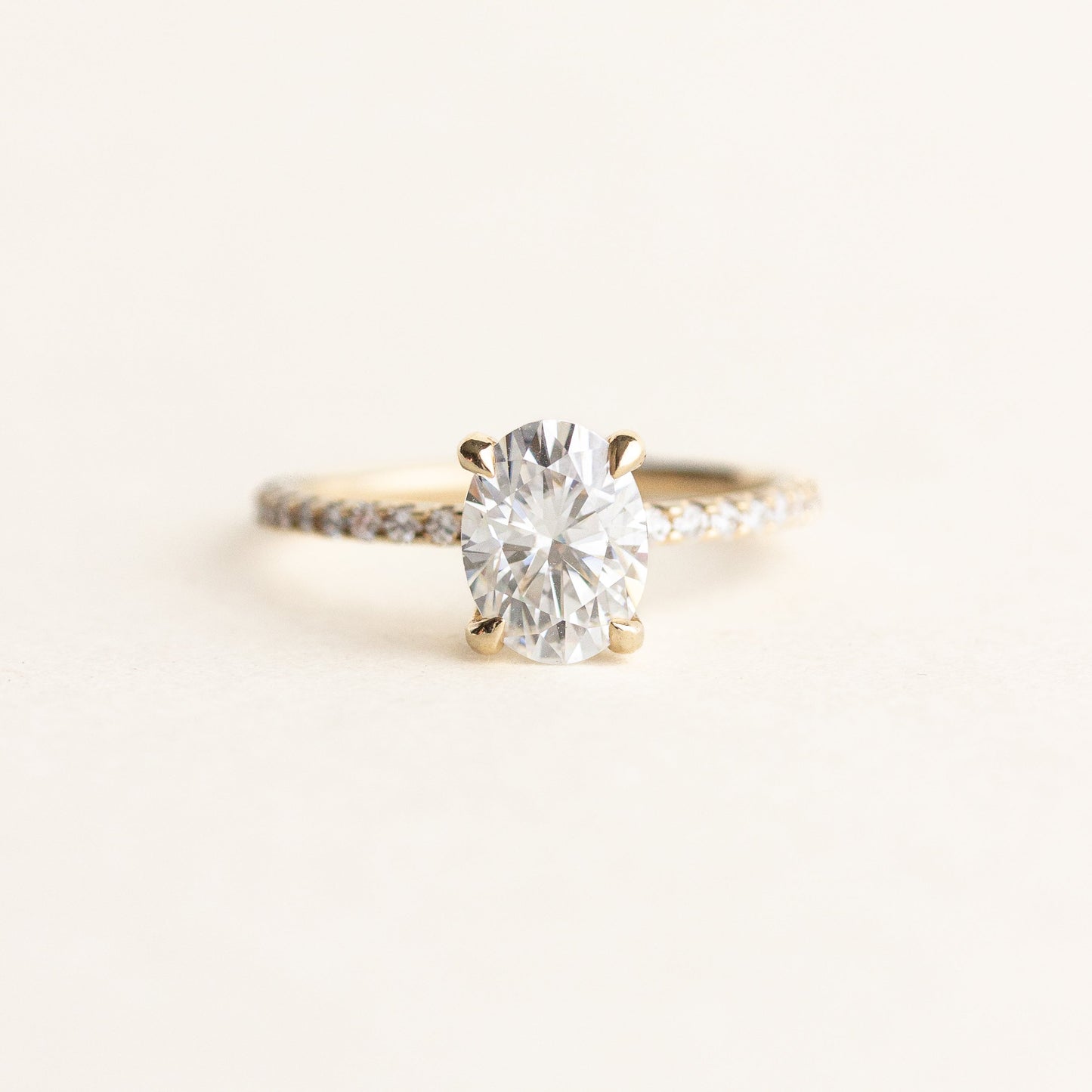 1.30 CT Oval Moissanite Pave Setting Engagement Ring - farrellouise