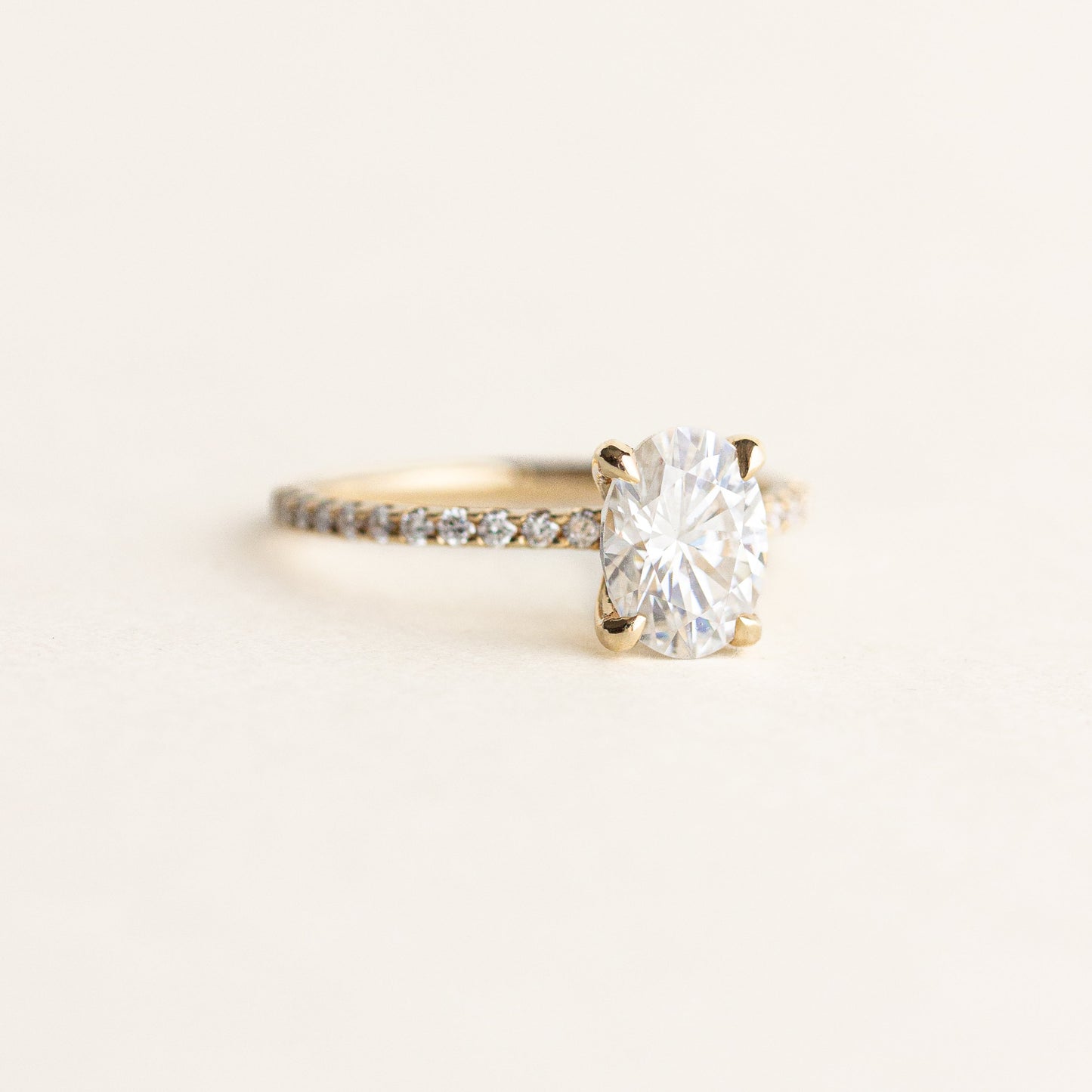 1.30 CT Oval Moissanite Pave Setting Engagement Ring - farrellouise