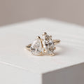 2.5 CT Pear & Marquise Shaped Moissanite Ring In Two Stone Design