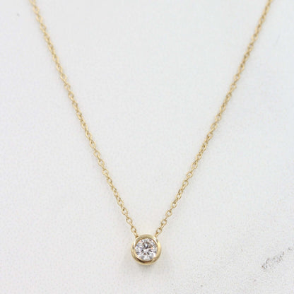 0.25 TCW Round Shape Moissanite Bezel Necklace