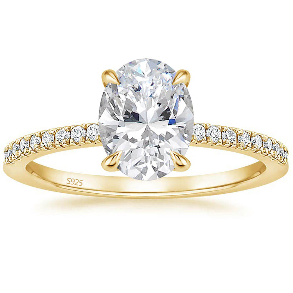 3.50 CT Oval Moissanite Pave Setting Engagement Ring - farrellouise