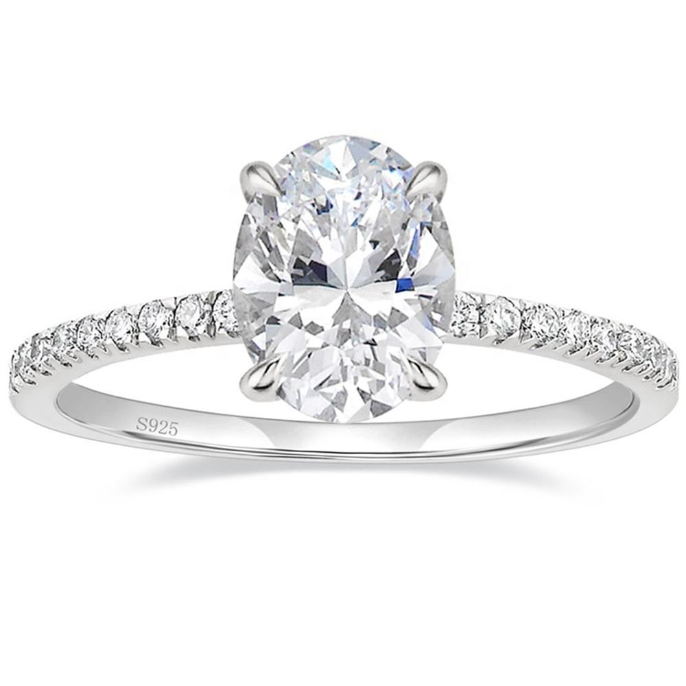 3.50 CT Oval Moissanite Pave Setting Engagement Ring - farrellouise