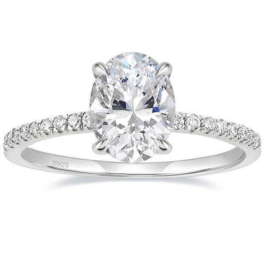 3.50 CT Oval Moissanite Pave Setting Engagement Ring - farrellouise