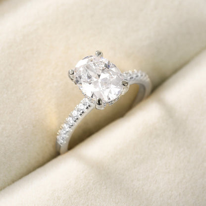 3.50 CT Oval Moissanite Pave Setting Engagement Ring - farrellouise